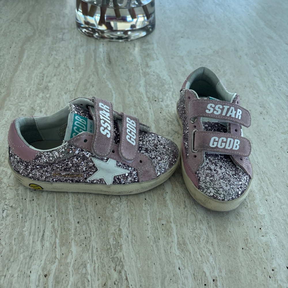 Golden Goose Pink Glitter Kids Sneakers